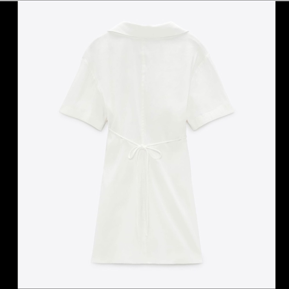 ZARA CUT OUT LINEN BLEND DRESS - Picture 5 of 16
